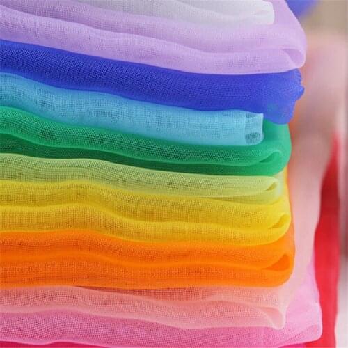 150cm width Solid Color Net Mesh Fabric Chiffon gauze fabric Organza Cloth Wedding dress Garments Crafts Accessories G1506