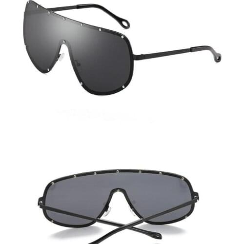 Zowensyh Mens polarizing sunglasses fashion individual sunglasses one-piece European trend large frame sunglasses