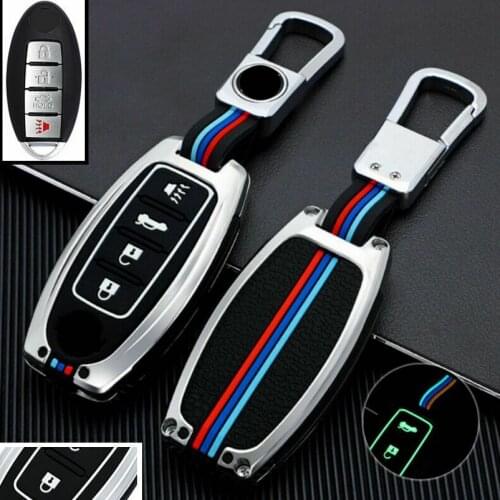 Luminous Zinc Alloy Car Key Fob Case Cover Holder For Nissan Altima Maxima Murano GTR