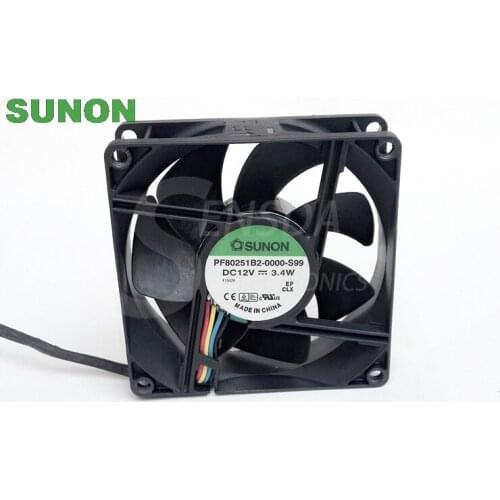 Original For Sunon PF80251B2-0000-S99 12V 3.4W 8025 80mm 8cm PWM tempreture control axial cooling fans