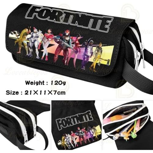 Fortnite Large Capacity Waterproof Velcro Pencil Case Student Black Pencilcase Stationery School Pencils Bag Supplies