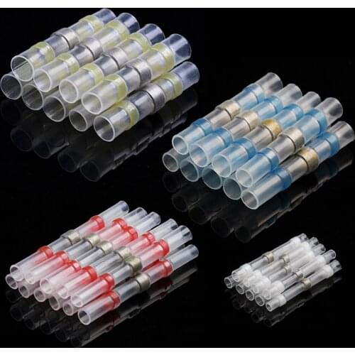 50/60/75Pcs Waterproof Solder Seal Heat Shrink Butt Connectors Soldering Sleeve Kit Electrical Wire Cable Terminal Set AWG 26-10