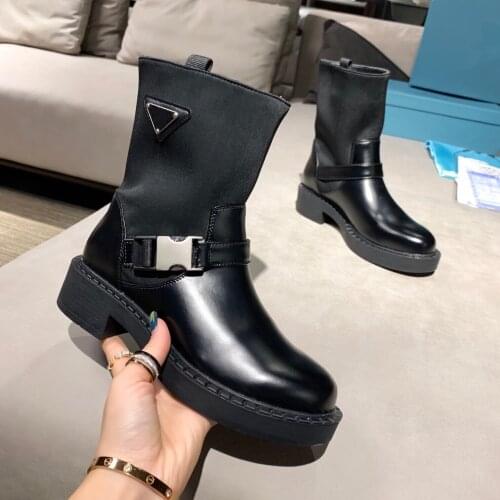 2021 Newest Hot Winter Shoes Woman Punk Genuine Leather Ankle Boots Woman Motorcyle Boots Short Boots Metal Decora Boots Woman