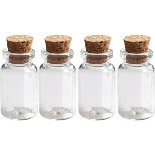 10pcs of 7 ml small glass vials with cork tops bottles Little empty jars 22*40mm