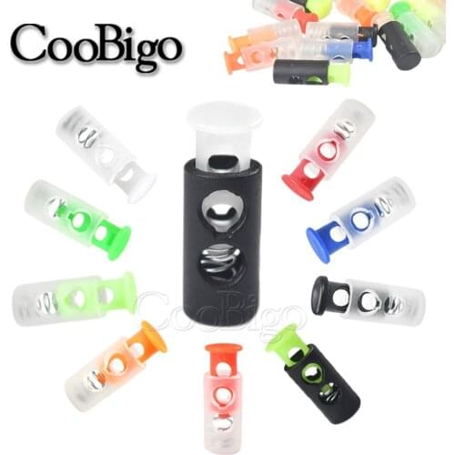 10pcs Colorful Frost Cylindrical Cord Lock Stopper Transparent Toggle Clip for Shoelace Rope Paracord Lanyard Accessories