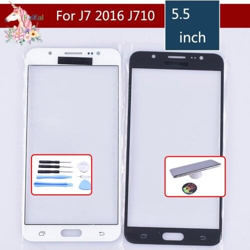 10pcs/lot For Samsung Galaxy J7 2016 J710F J710FN Outer Glass Top/Front Lens Front Screen Cover (Without digitizer) Touch Screen