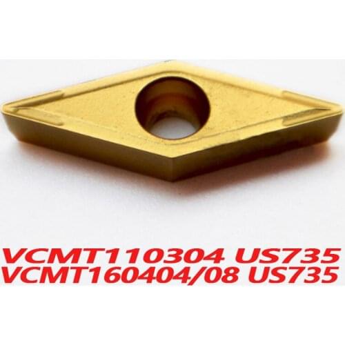 100% Original VCMT VCMT110304 US735 VCMT160404 VCMT160408 10pcs CNC lathe Insertion 110304 Carbide Insert Efficient And Durable