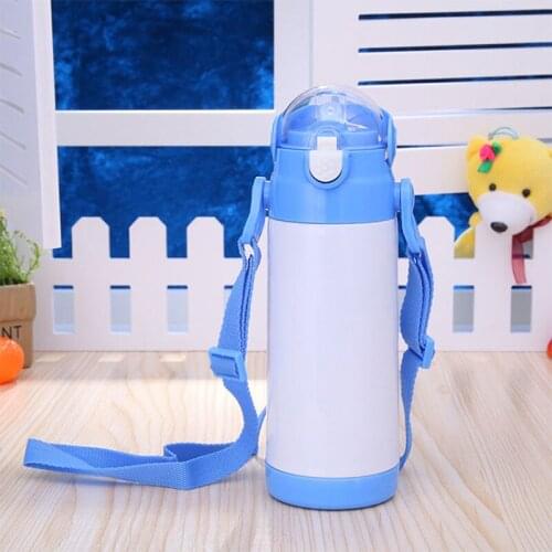12oz Sublimation Child Water Cup With Straw Blank DIY Water Bottle Stainless Steel Thermos Tumbler Milk Glass Portable Outdoor