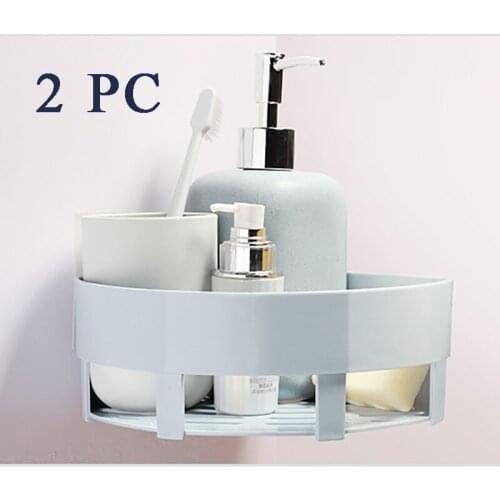 2 pcs Multi-functional Bathroom Wall Storage Holder shelves Corner Rack Organizer Free Shipping