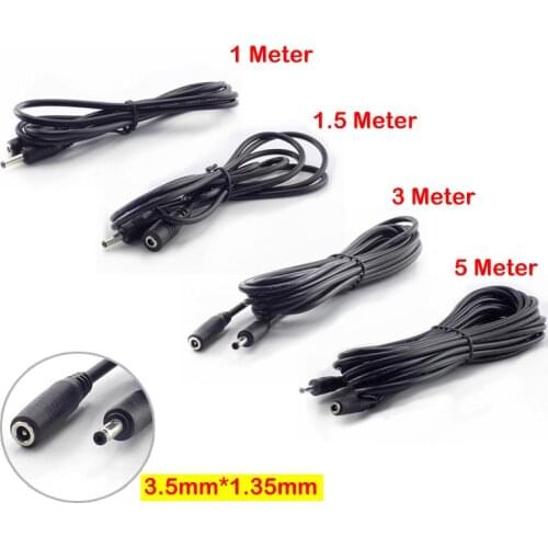 5V 2A DC Power Cable Extension Cord 1/1.5/3/5 Meter Adapter 3.5mm x 1.35mm DC Female DC Male Connector For CCTV Security Camera