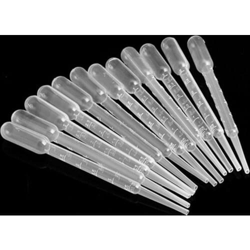 50Pcs Airbrush 3ml Disposable Plastic Eye Dropper Transfer Graduated Pipettes Office Lab Experiment Supplies