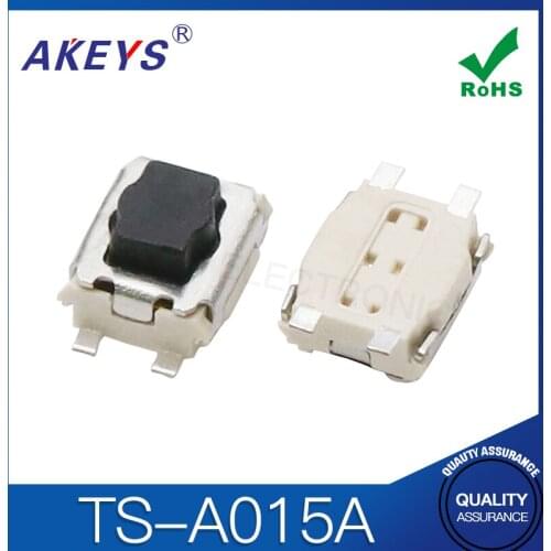 50PCS TS-A015 3*4*2 Touch switch SMD/SMT 4 pin vertical without column push button switch white head