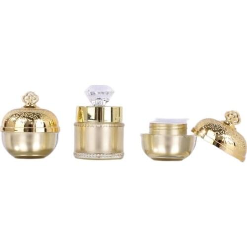 5G Gold Acrylic Jar Empty Cosmetic Packaging Bottle 10G High Quality Round Cosmetic Container Cream Jars Filling Bottle 20pieces