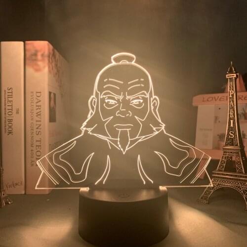Acrylic Led Night Light Avatar The Last Airbender for Kids Child Bedroom Decor Nightlight Avatar Iroh Figure Desk 3d Lamp