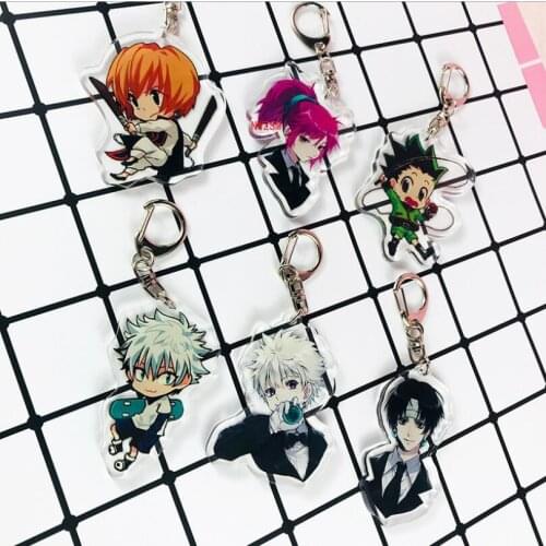 Anime HUNTER X HUNTER Killua Irumi Hisoka Cute Acrylic Figure pendant keychain Keyring Collection Model Toy Cosplay
