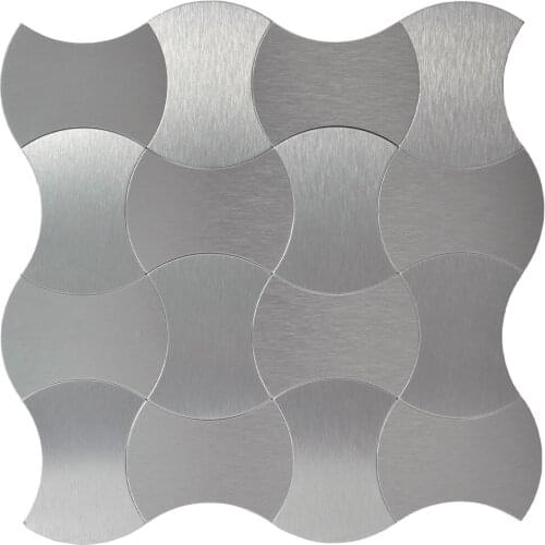 Peel and Stick On Metal Steel Backsplashes Tiles, 10-Pieces 12''X12'' Brushed Metal Weaver Tile