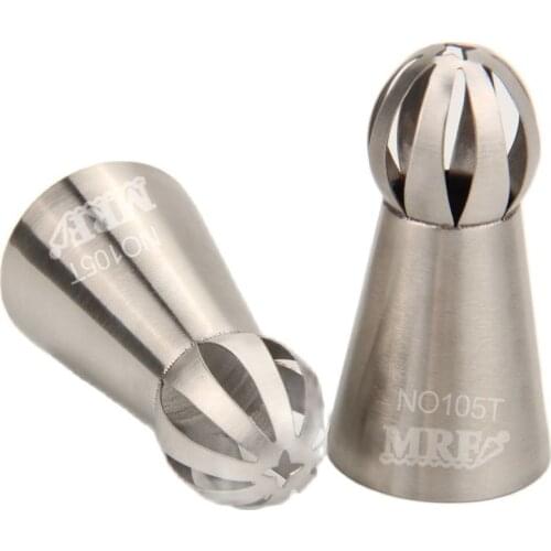 Free Shipping Stainless Steel 18/8 Ball Flower Pastry Nozzle Seamless Welding Cake Decorating Piping Sphere Twist Tips #NO105T