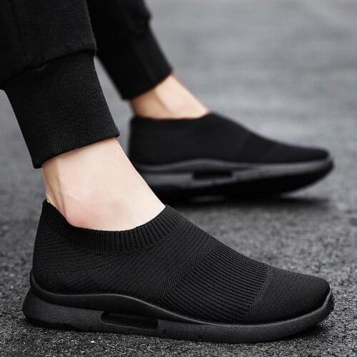 Big Size Summer Mesh Sneakers Socks Men Footwear for Sport for Men Running Shoes Childrens Sports Shoes Black Knit Tennis B-889