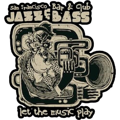 Design-bar-club-jazz-bass motorcycle CAR sticker decal