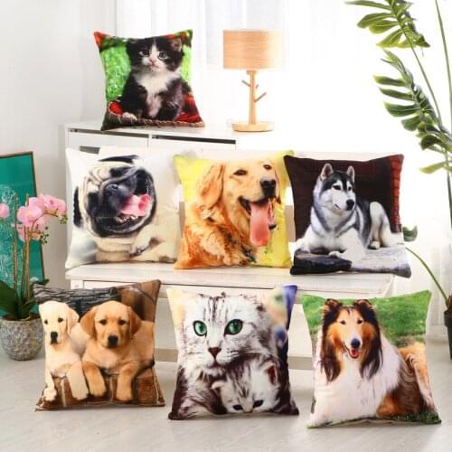 Home Decor Pillow Case Cushion Cover 45X45 Decorative Pillowcase Dakimakura 3D Dog Cat for Sofa Chair Car Seat High Grade New