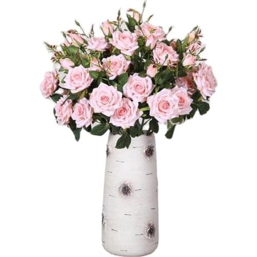 7Pcs Fake Spring Rose (3 Heads/Piece) 26" Length Simulation Korean Roses for Wedding Home Decorative Artificial Flowers