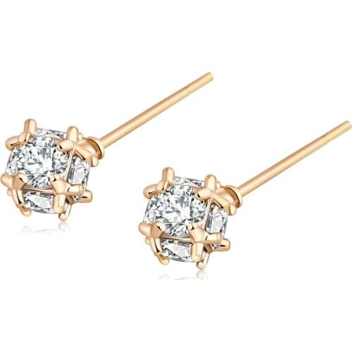 Love & Annie Classic Clear CZ Stud Earrings Ball Shape Earrings for Women Girls Gift Fashion Jewelry