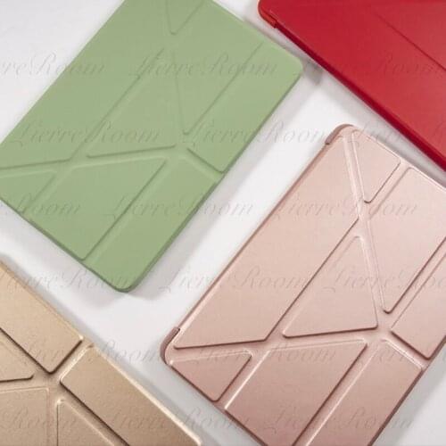LierreRoom For Ipad 2021 Pro11 Ipad Air Mini 3 4 5 Multi-fold Soft Shell Apple 9.7 Deformed Silicone Mini 1 2 Soft Shell