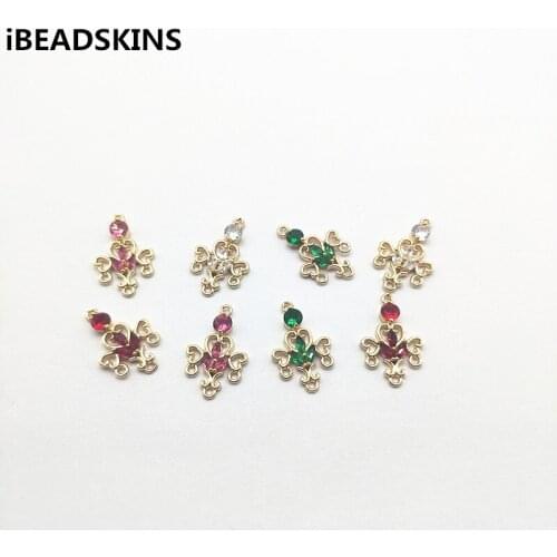 New arrival! 20x13mm Flower shape Cubic Zirconia charm Copper Accessories for Earrings parts,Accessories,hand Made Jewelry DIY