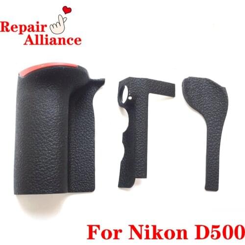 A Set of 3PCS original Bady rubber (Grip+left side+thumb) repair parts For Nikon D500 SLR