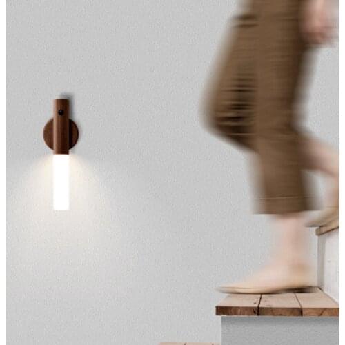 New LED Infrared Sensor Photosensitive Sensor Night Light Wireless USB Rechargeable Night lamp For Bedside Wardrobe Wall Lamp