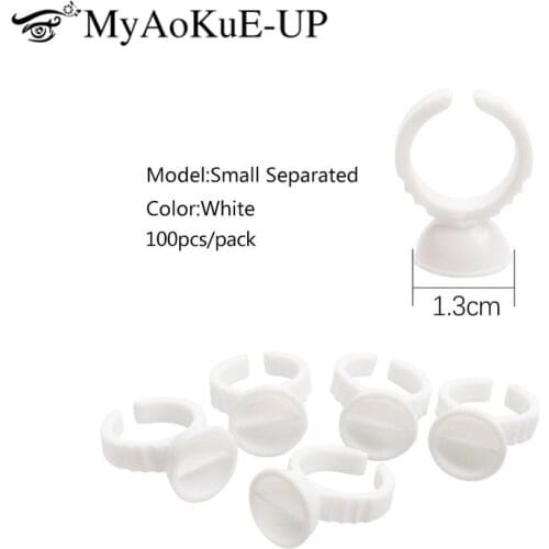100pcs Small Size Disposable Permanent Makeup Ring Tattoo Ink Eyebrow Lip tattoo Pigments Holder Rings Container/Cup Separated