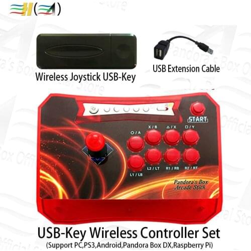 Original Wireless arcade joystick Controller with USB-Key Wireless receiver Set connect PS3 PC Android Pandora Box DX raspberry