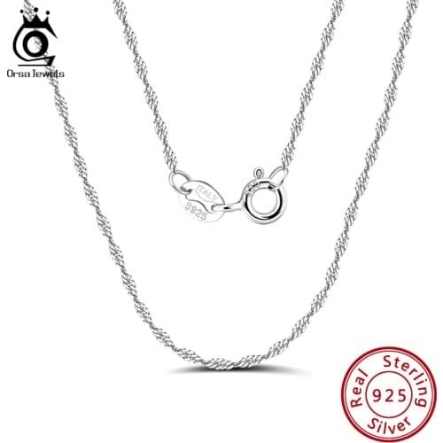 ORSA JEWELS 2019 Lead & Nickel Free 45cm Necklace Chain Fashion Jewelry 925 Sterling Silver Necklace Chain SC02