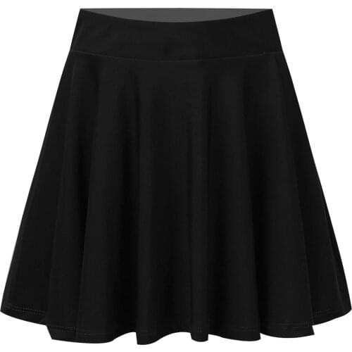 Oyolan New Girls Kids Casual Stretch Waist Flared Plain Pleated Skater Skirt School Teenage Children Casual Skirts For 4-12Years