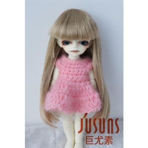 JD088 1/8 1/12 Doll Wigs Long Straight Wig With Full Bangs Synthetic Mohair 4-5 inch 5-6inch BJD Doll Accessories