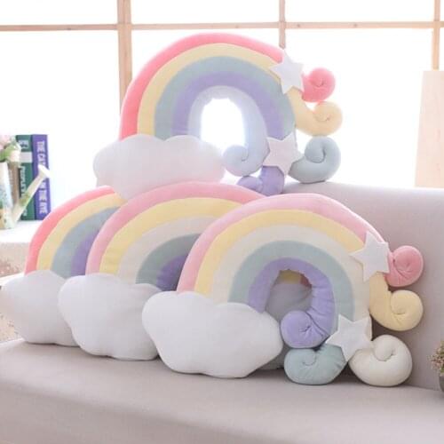 Plush Pillow Small Fresh Stars Moon Rainbow Auspicious Clouds Home Pillow Cushion Decoration Ornaments Home Decoration