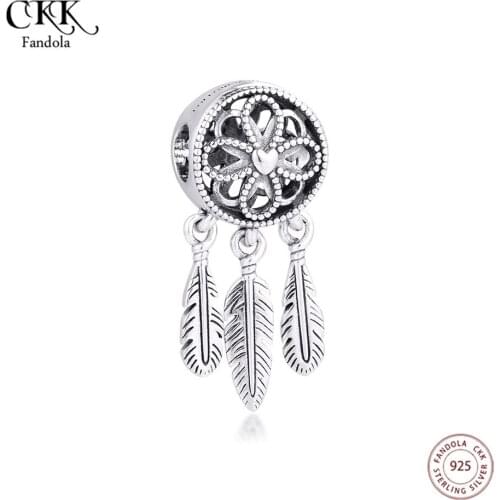 Fits Pandora 925 Silver Charms Bracelet Jewelri DIY Spiritual Dream Catcher Dangle Sterling Beads for Jewelry Making Bijoux