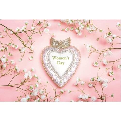 Holiday Photography Backdrop Peach Pink Womans Day Flowers Room Decor Photo Booth Studio Prop