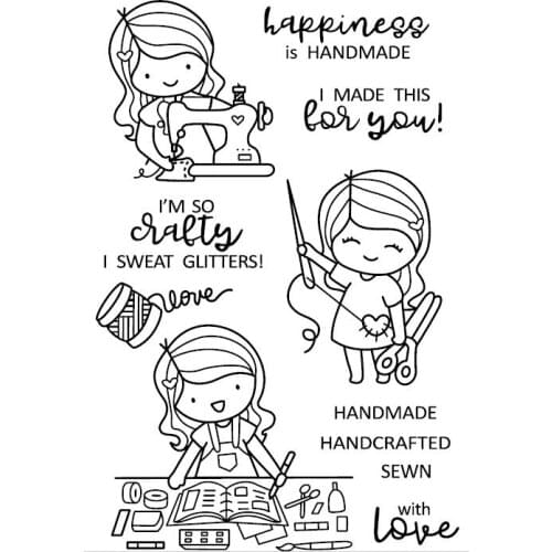 Girl Clear Silicone Stamps for DIY Scrapbooking/Card Making/Kids Christmas Decoration Supplies Popular A124