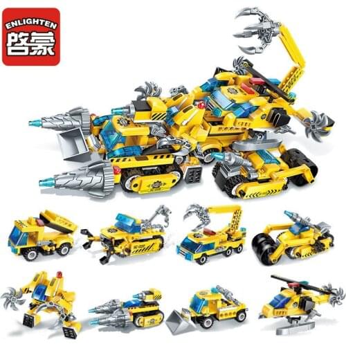 Enlighten Construction Engineering Building Block Electric 8 In1 The Legend Of Chariot 622pcs Educational Bricks Toy