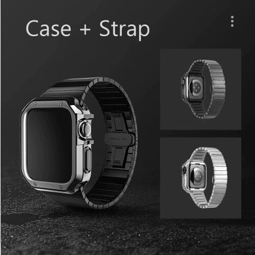 Stainless Steel Strap+Case For Apple Watch Band 42mm 38mm 40mm 44mm Bracelet For iWatch Series SE 6 5 4 3 2 Bumper Accessories