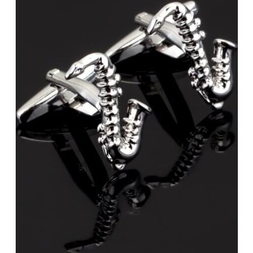 Luxury Fashion Unique silvery Cufflinks 3 D musicians cufflinks for mens Brand cuff buttons cuff links High Quality Jewelr
