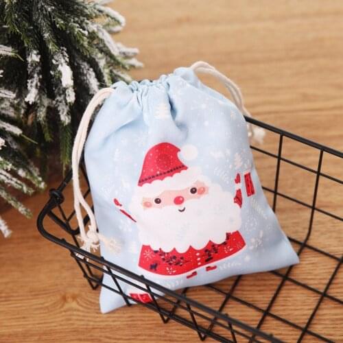Christmas Candy Bag Ecofriendly Canvas Gift Bags Santa Deer Elk Ride New Year Xmas Nevidad Best Gifts For Kids Event Party Decor