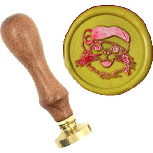 Merry Christmas New Year wax seal snowman wood handle wax,DIY Scrapbooking wax stamp copper head,Vintage and high quality06