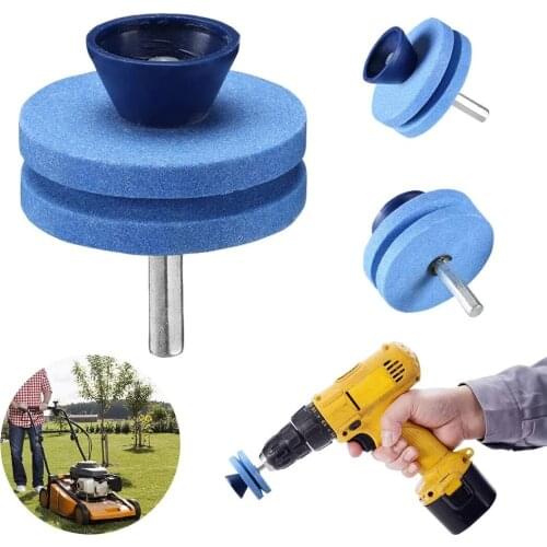 56mm Universal Lawn Mower Sharpener Lawnmower Blade Sharpener Universal Grinding Drill Cuts Grinding Garden Tools