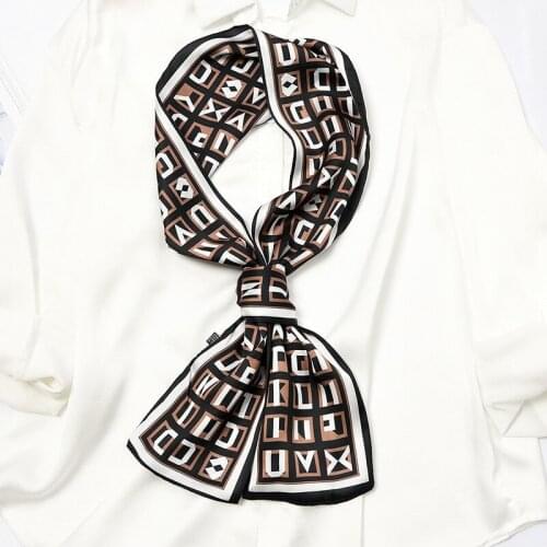 Wide Neck Scarf Women Elegant Headband Hair Scarf Silky Bandana Decorated Bandeau Foulard NEW