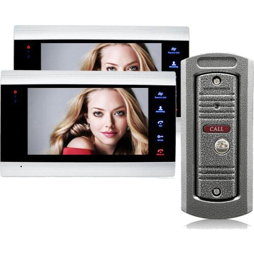 7 inch 2 Monitor Video Doorbell Home Intercom Video Door Phone Wide angle Doorbell Camera TF Memory Card Video Intercom