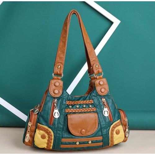High Capacity Soft Shoulder Bag Women PU Leather Handbags Designer Crossbody Messenger Bags Ladies Purse