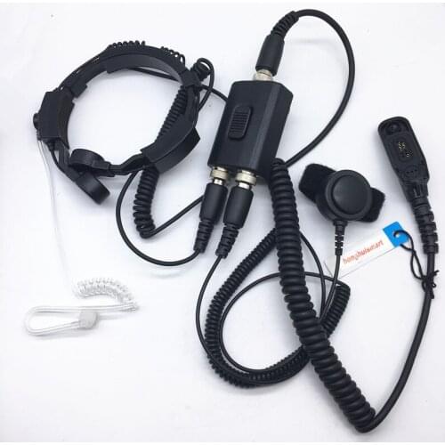 High sensitive throat control air tube dual PTT headphone for motorola XIR P8200 P8668 P8268 XPR6100/6550/6580 DP4400 DP4408 etc