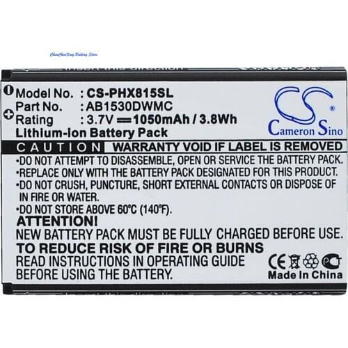 Cameron Sino High Quality 1050mAh Battery AB1530DWMC for Philips Xenium V816, W625, W626,W727, X331